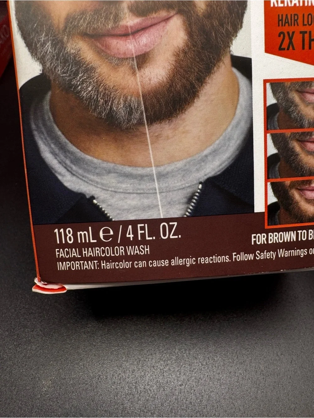 NWT Gradual Gray-Reducing Beard Wash - Brown/Black